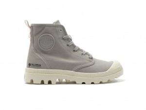 Kozaki Palladium Pampa Hi Zip Organic Dziecięce Szare | BNU679230