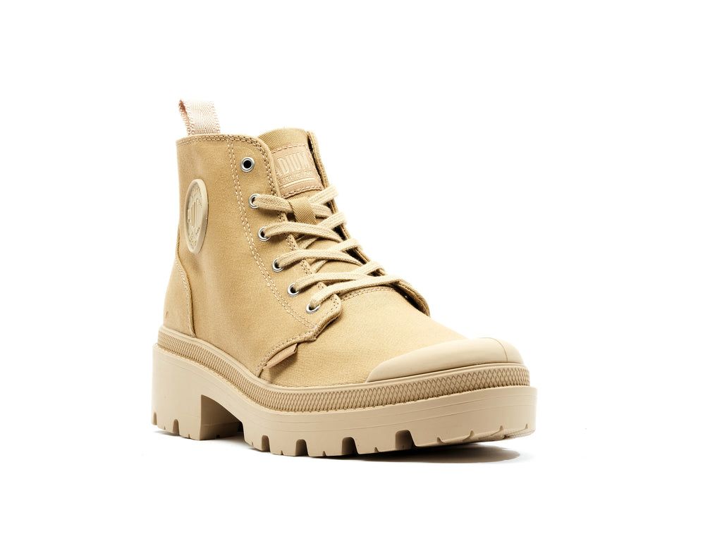 Kozaki Palladium Pallabase Twill Damskie Caramel | COB745308