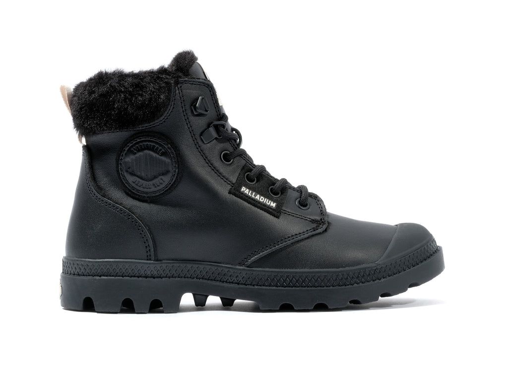 Kozaki Palladium Pampa Hi Snow Warm Damskie Czarne | HQL386201