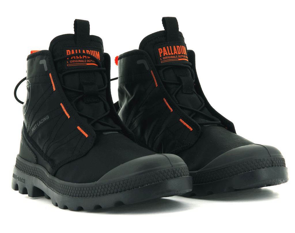 Kozaki Palladium Pampa Travel Lite Dziecięce Czarne Czarne | IRQ376849