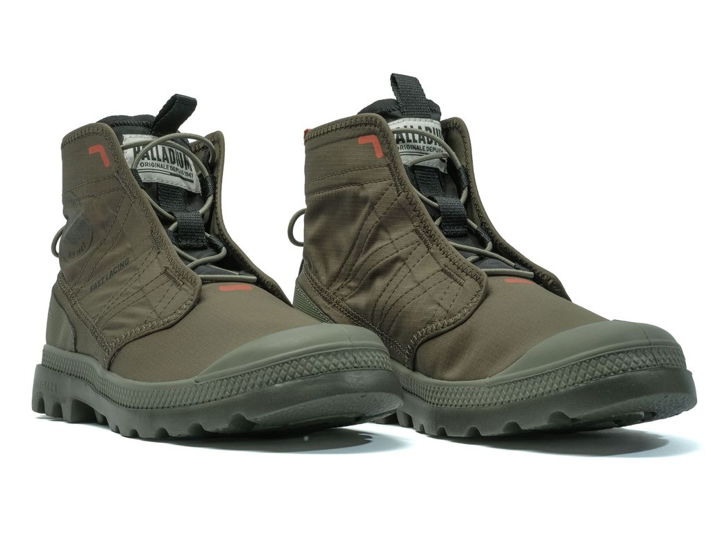 Kozaki Palladium Pampa Travel Lite Rs Dziecięce Oliwkowe | BYM276918