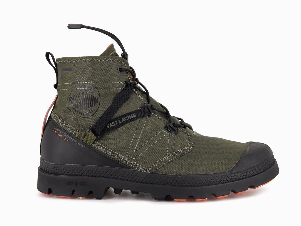 Kozaki Palladium Pampa Travel Lite+ Waterproof Męskie Oliwkowe | FTK038427