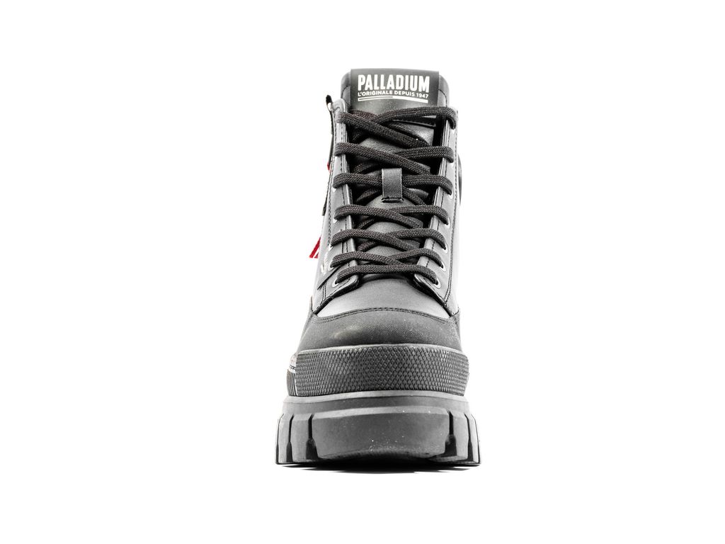 Kozaki Palladium Revolt Boot Zip Leather Damskie Czarne Czarne | EWB289316